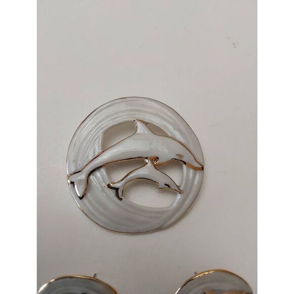 Brooch and Earrings Set 3 pc - Picture 2 of 5